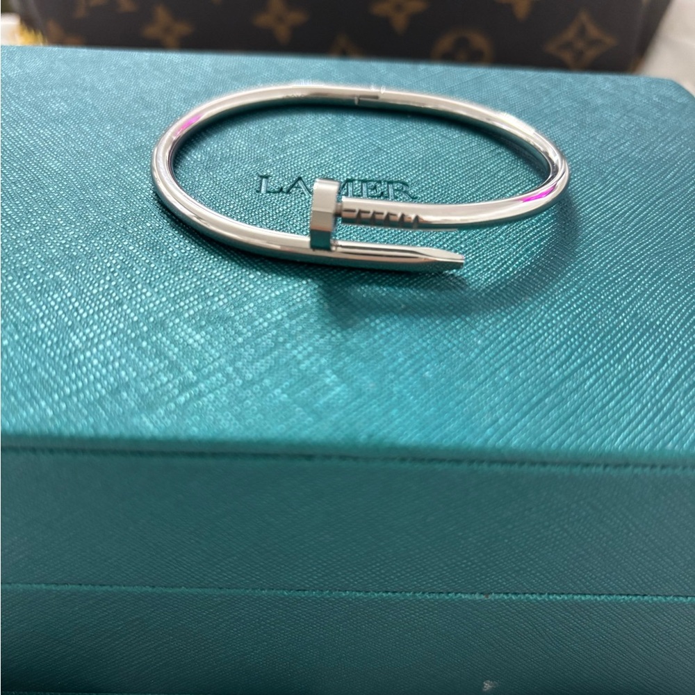 Silver Nail Design Bracelet